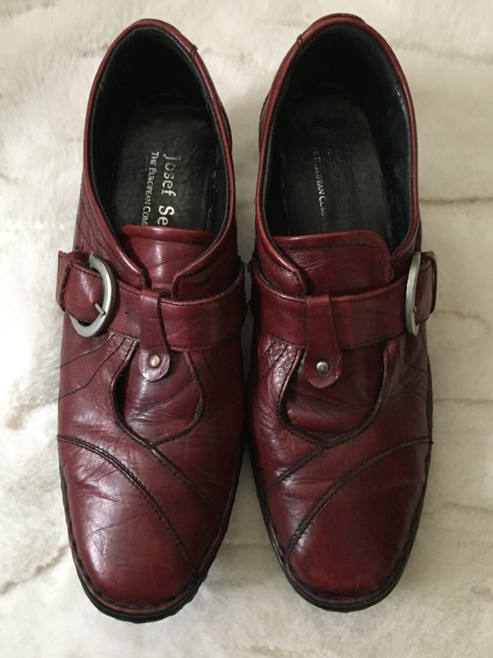 Josef Seibel Burgundy Leather Whimsigoth Heels 39